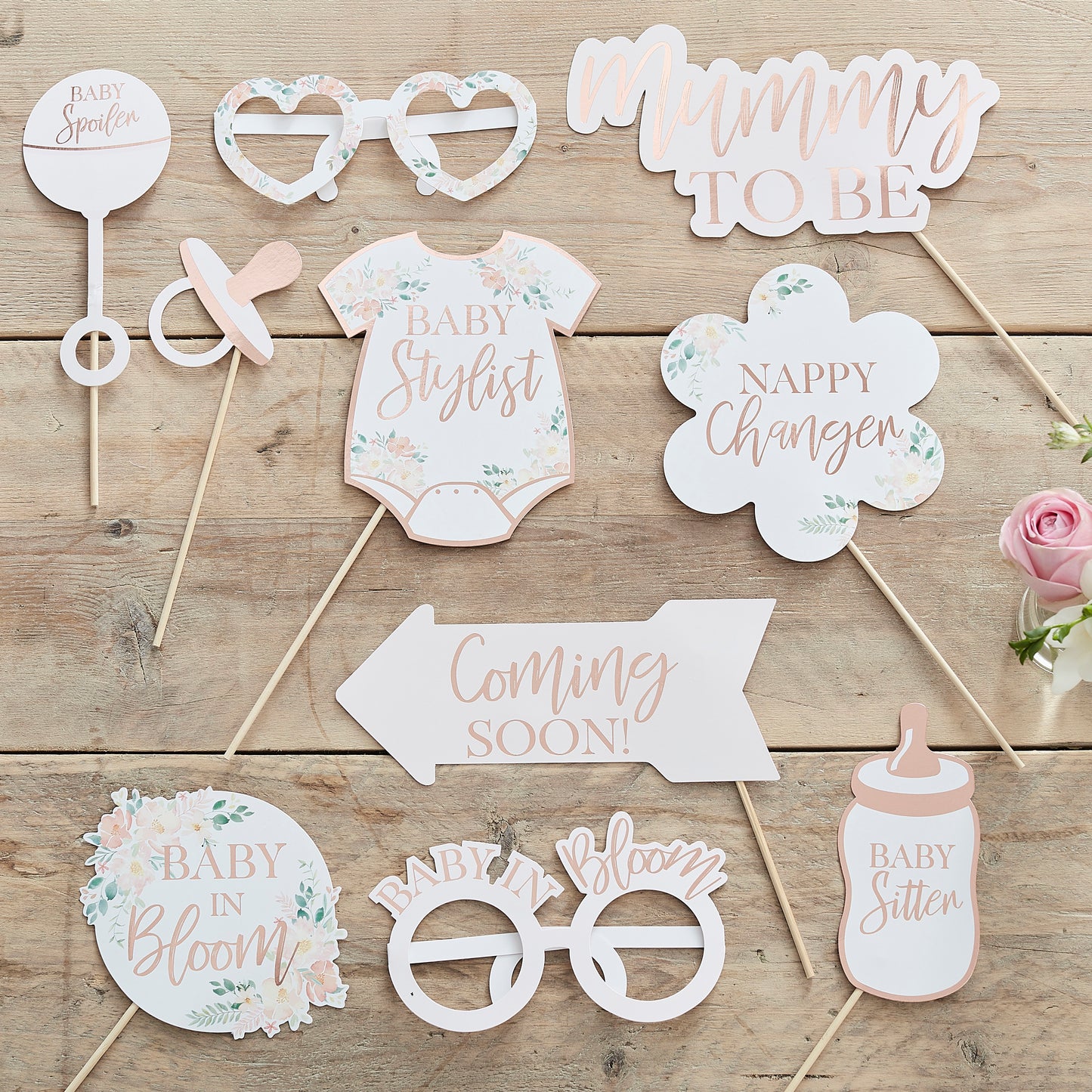 Photobooth Props Baby Shower 10 τεμ.