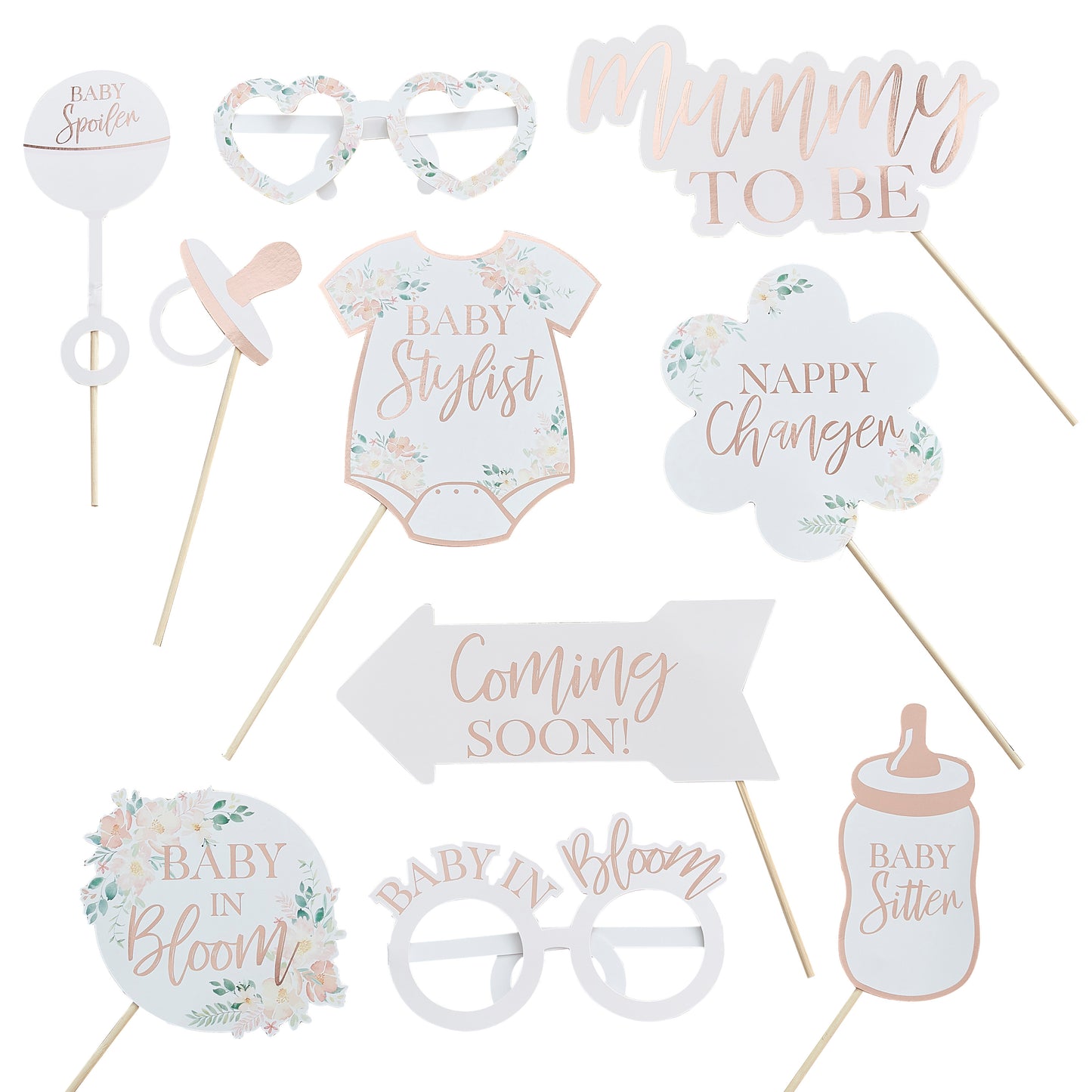 Photobooth Props Baby Shower 10 τεμ.