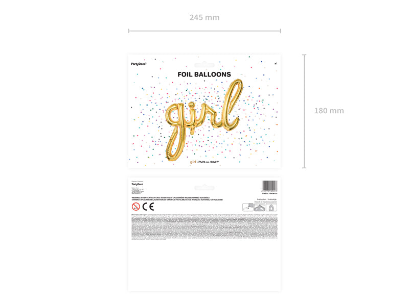 Μπαλόνι Girl Foil Χρυσό 77x70 cm