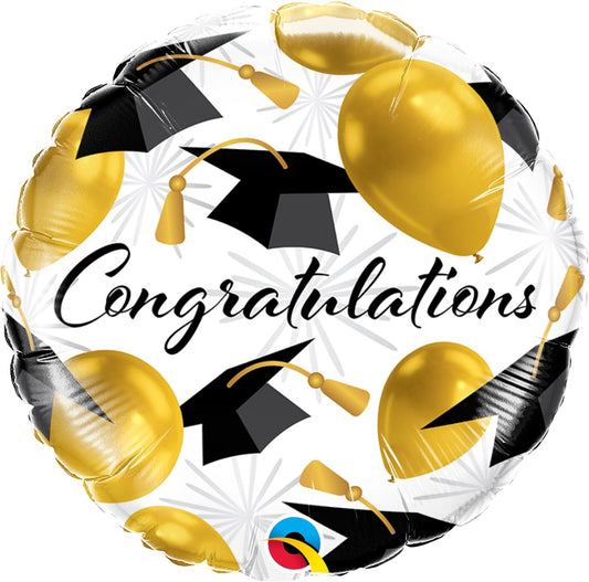 Μπαλόνι Φοιλ 18 Congratulations Gold Balloons / 45 εκ