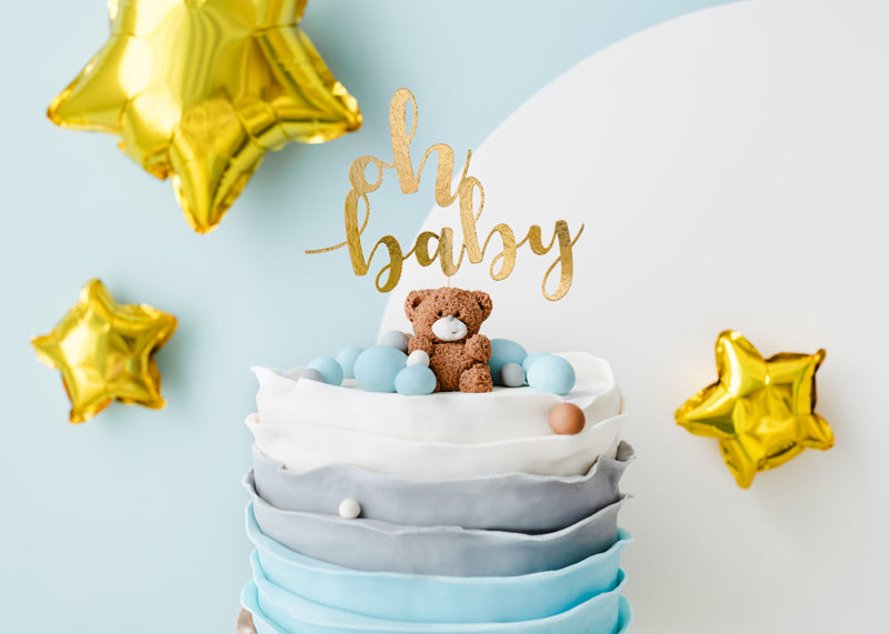 Διακόσμηση Τούρτας Oh Baby Χρυσό 25 cm