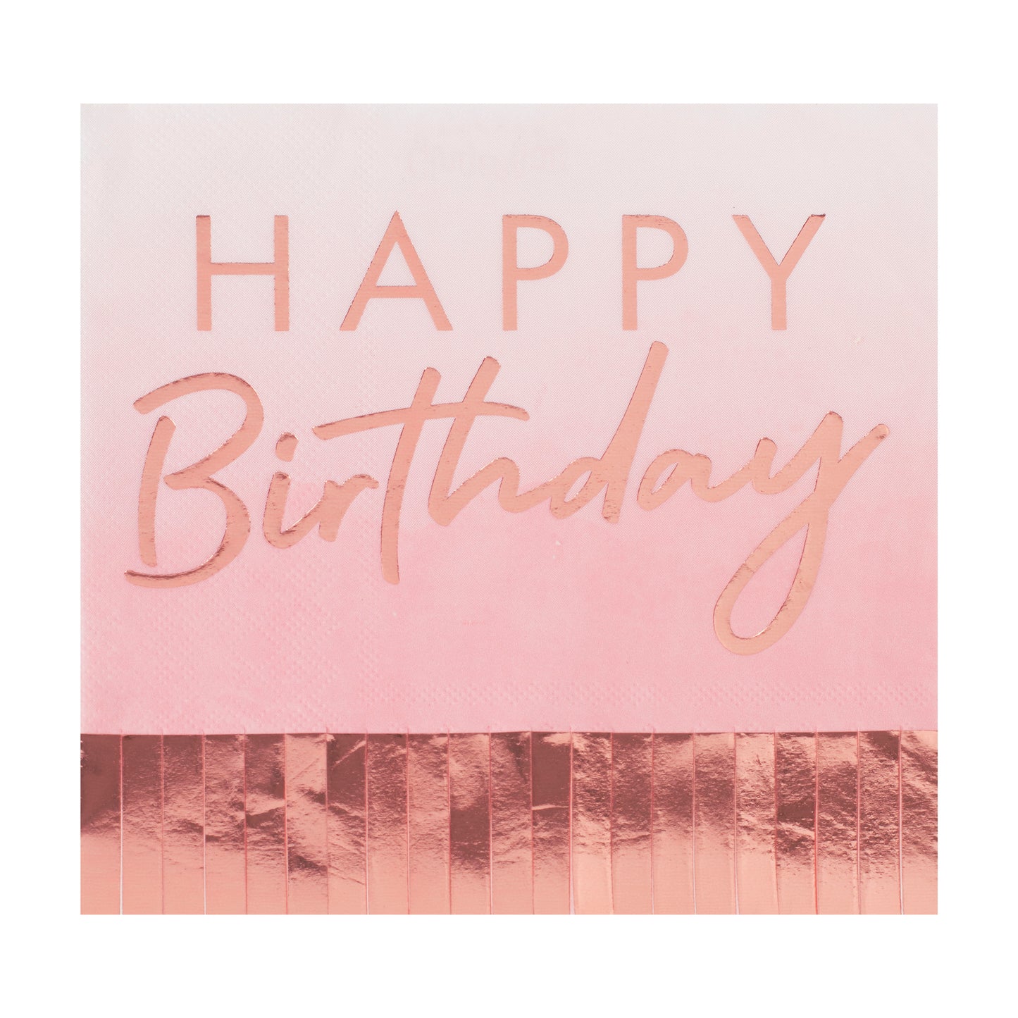 Χαρτοπετσέτες Happy Birthday Ροζ Χρυσό 16 τεμ.